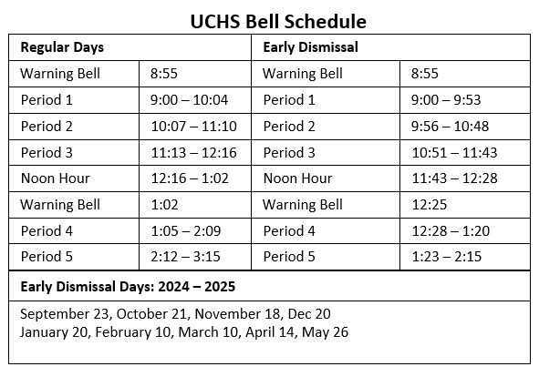 Bell Schedule 24 25